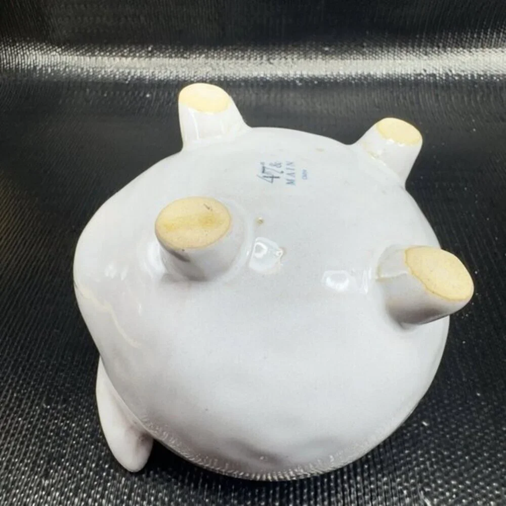 47 & MAIN Stoneware Pottery Bunny Rabbit Shape Planter Flower Pot Vase Bowl Dish
